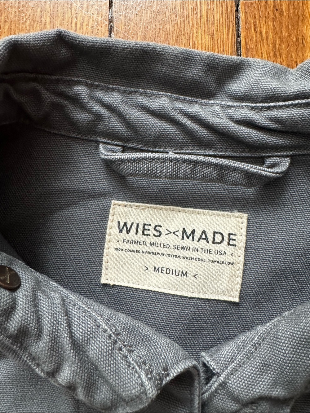 Wies Made Artcher Grey Cotton Canvas Work Jacket - Picture 2 of 6